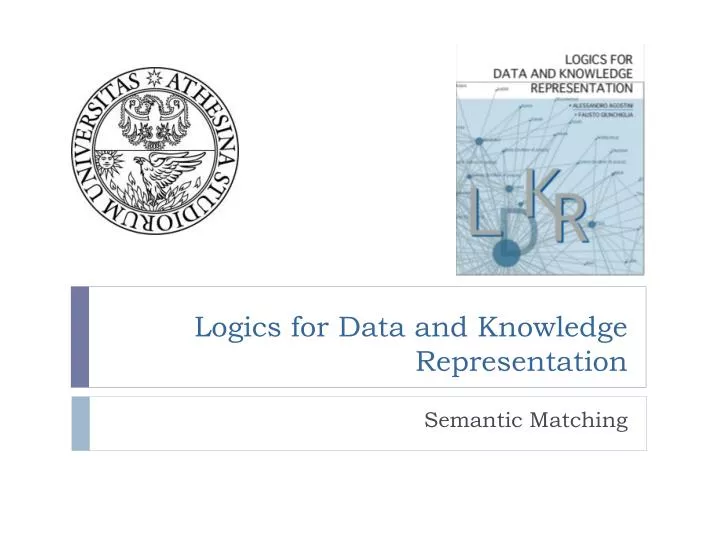 logics for data and knowledge representation