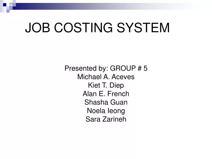 job costing system