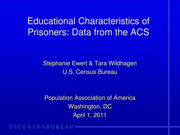 educational characteristics of prisoners data from the acs
