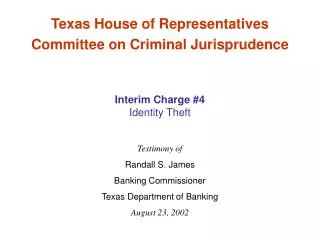 Texas House of Representatives Committee on Criminal Jurisprudence
