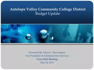 Antelope Valley Community College District Budget Update