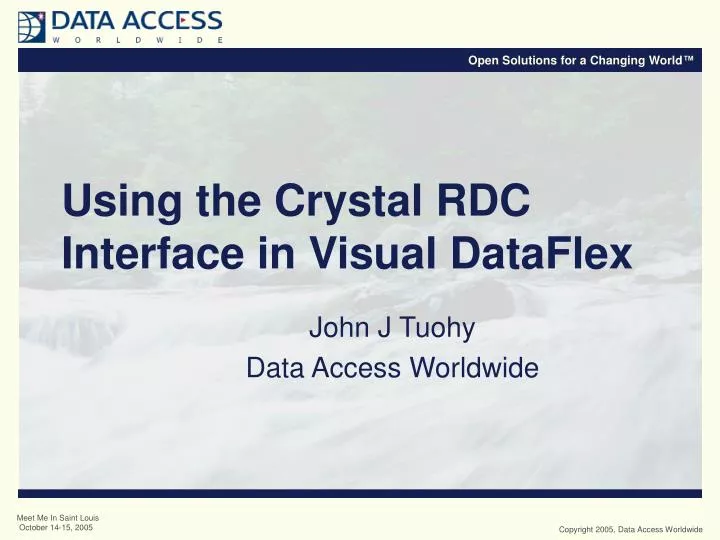 using the crystal rdc interface in visual dataflex