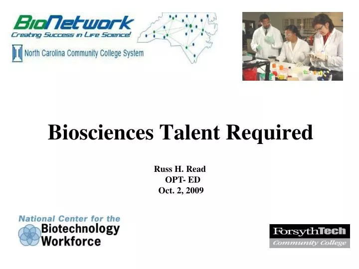biosciences talent required
