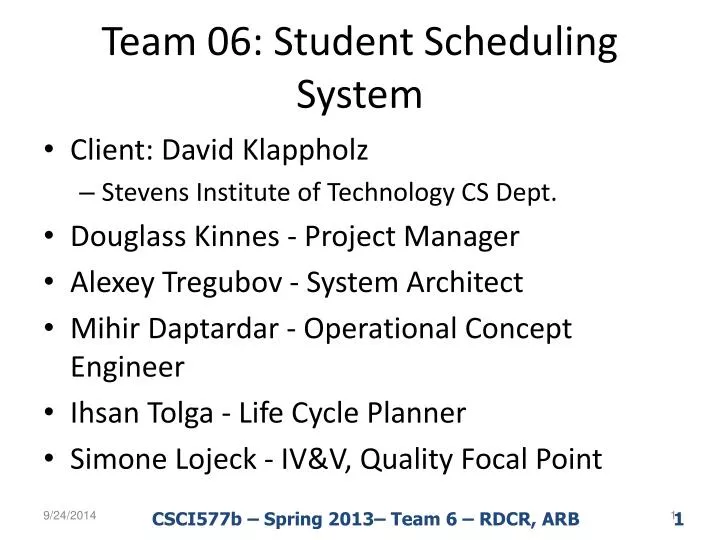 team 06 student scheduling system