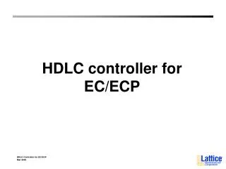 HDLC controller for EC/ECP