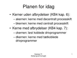 planen for idag