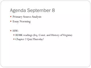 Agenda September 8