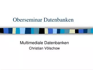 oberseminar datenbanken