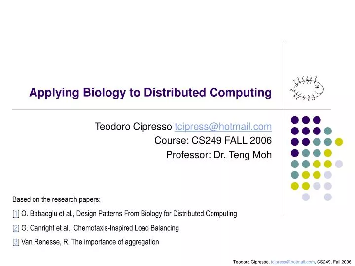 applying biology to distributed computing