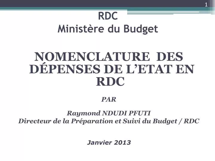 rdc minist re du budget