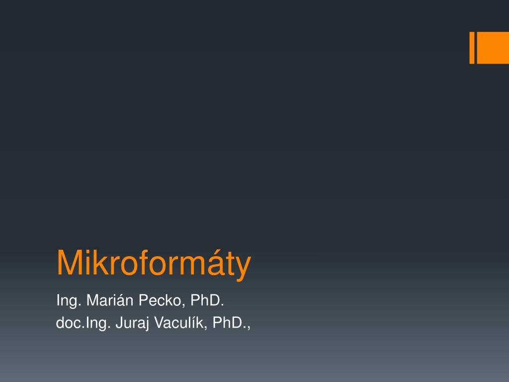 PPT - Mikroformáty PowerPoint Presentation, free download - ID:4768211