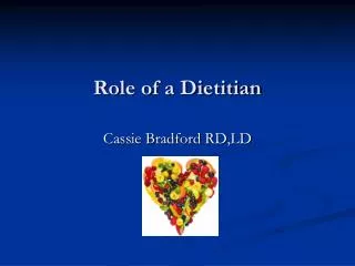Role of a Dietitian