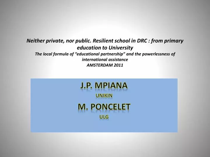 j p mpiana unikin m poncelet ulg