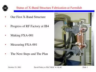 Status of X-Band Structure Fabrication at Fermilab