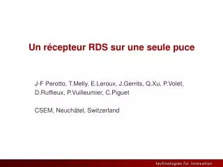 un r cepteur rds sur une seule puce