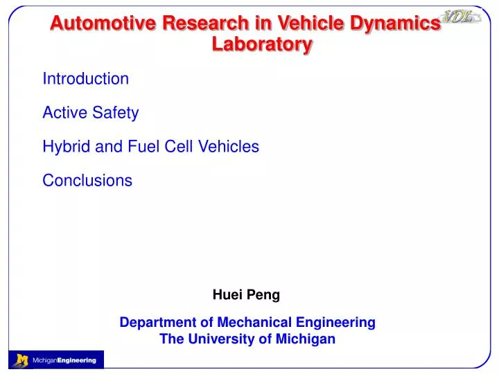 automotive research in vehicle dynamics laboratory
