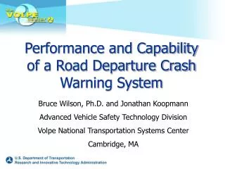 Performance and Capability of a Road Departure Crash Warning System