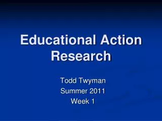 Educational Action Research