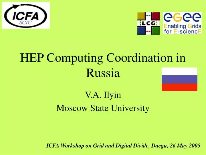 hep computing coordination in russia