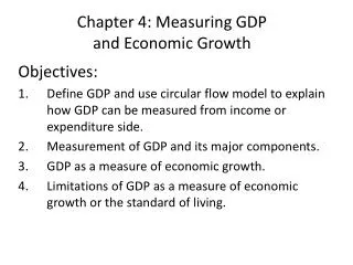 Chapter 4: Measuring GDP and Economic Growth