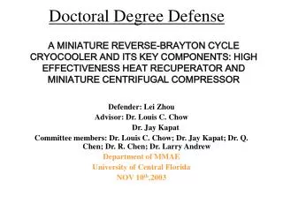 Doctoral Degree Defense