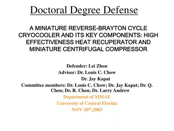 doctoral degree defense