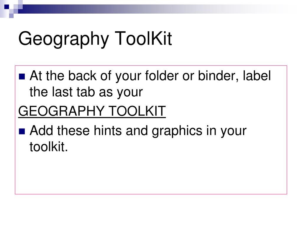 PPT - Geography ToolKit PowerPoint Presentation, free download - ID:4768367