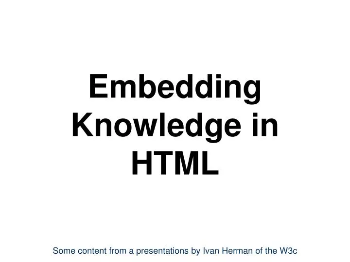 embedding knowledge in html