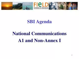 SBI Agenda National Communications A1 and Non-Annex I