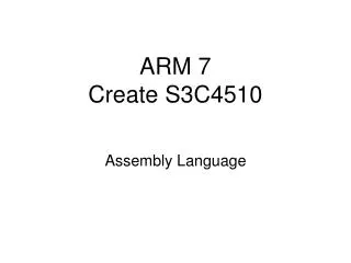 ARM 7 Create S3C4510