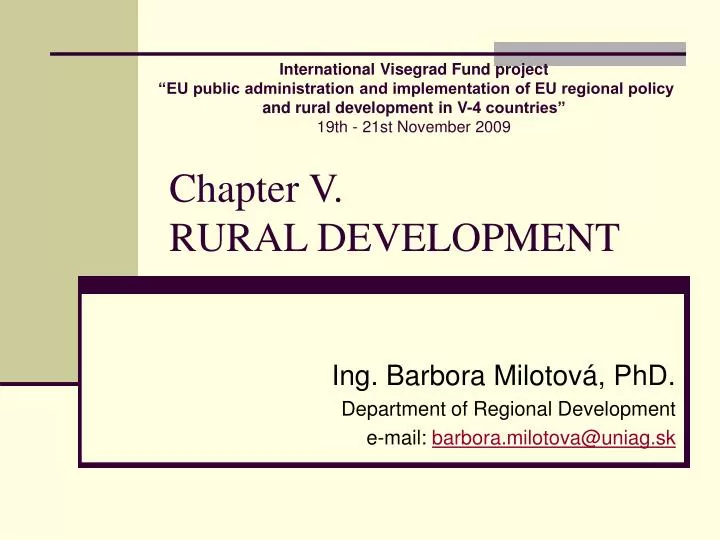 chapter v rural development