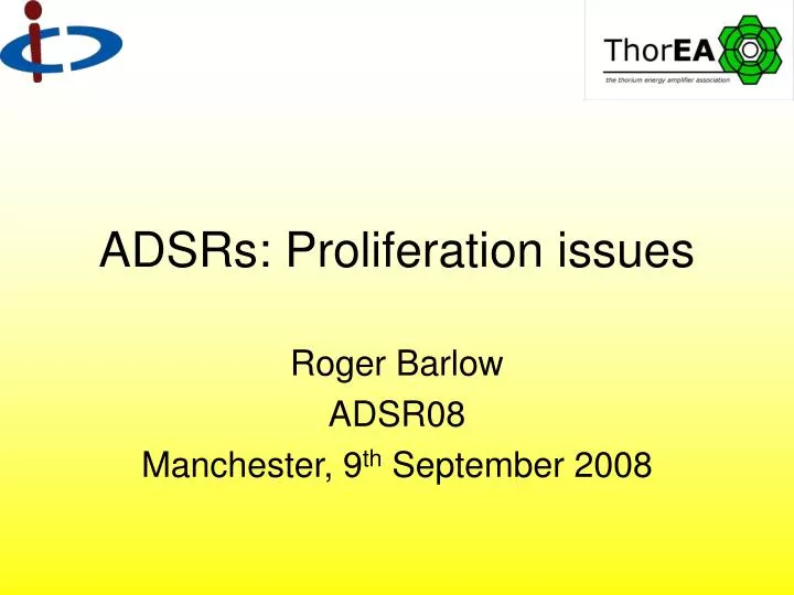 adsrs proliferation issues