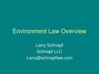 Environment Law Overview