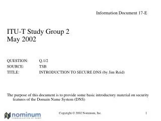 Information Document 17-E