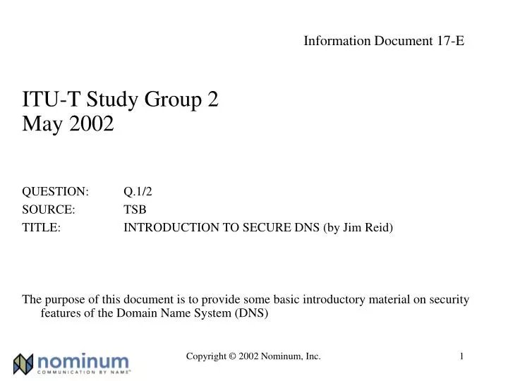 information document 17 e