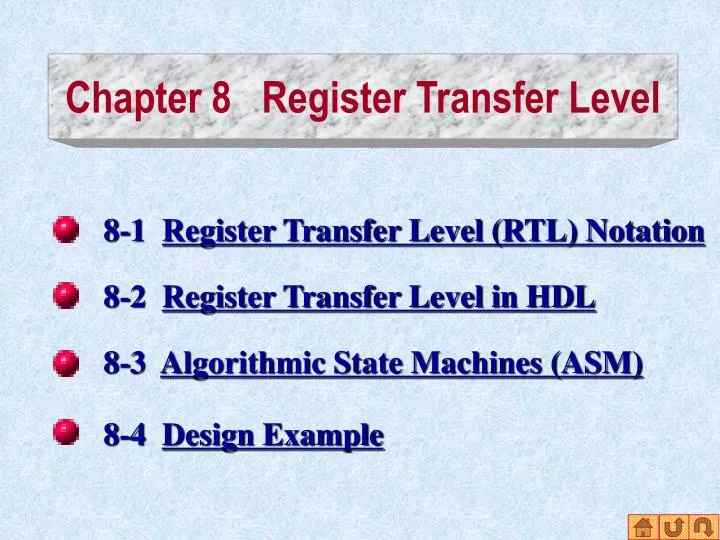 chapter 8 register transfer level