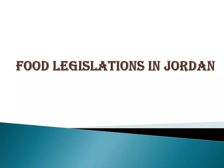 food legislations in jordan
