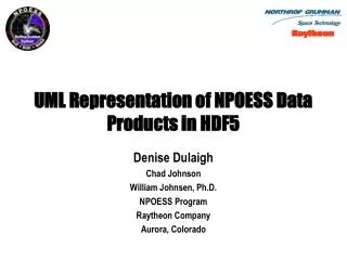 UML Representation of NPOESS Data Products in HDF5