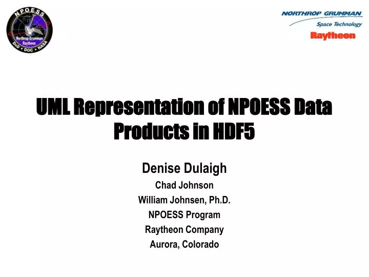 uml representation of npoess data products in hdf5