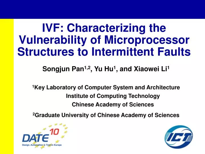 ivf characterizing the vulnerability of microprocessor structures to intermittent faults