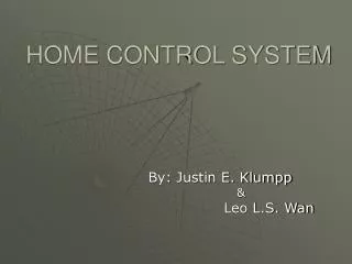 HOME CONTROL SYSTEM
