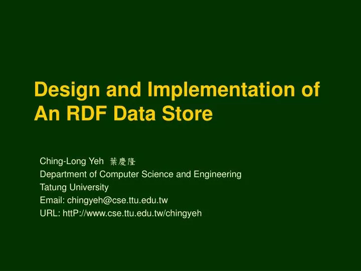 design and implementation of an rdf data store