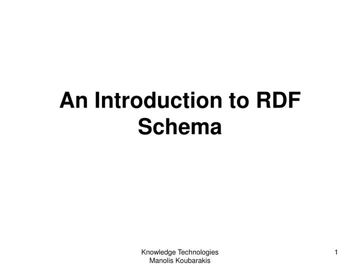 an introduction to rdf schema