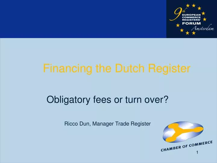financing the dutch register