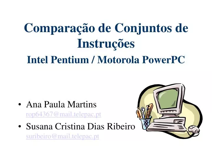 compara o de conjuntos de instru es intel pentium motorola powerpc