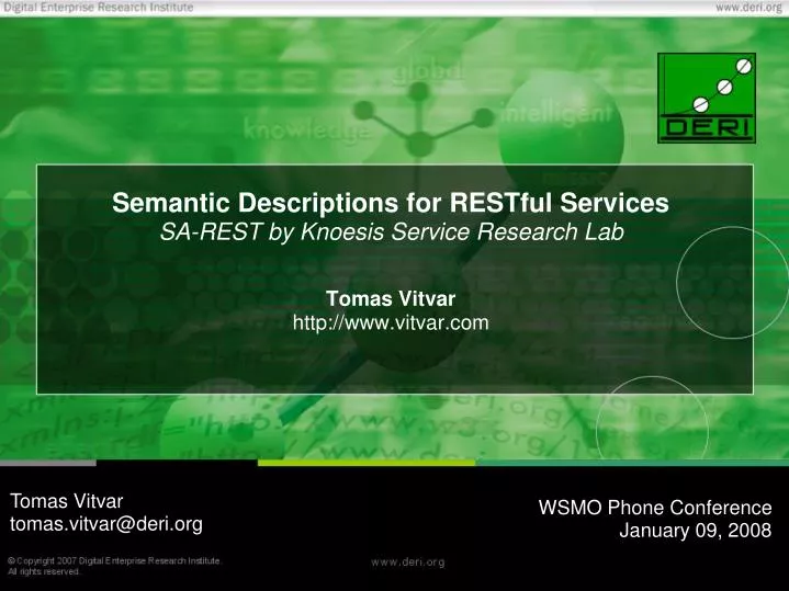 semantic descriptions for restful services sa rest by knoesis service research lab