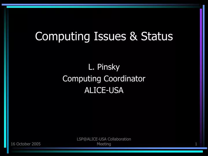computing issues status