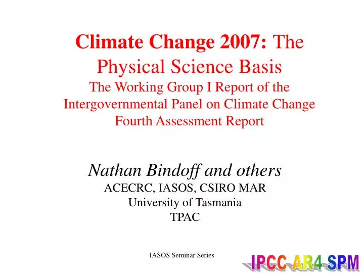 nathan bindoff and others acecrc iasos csiro mar university of tasmania tpac