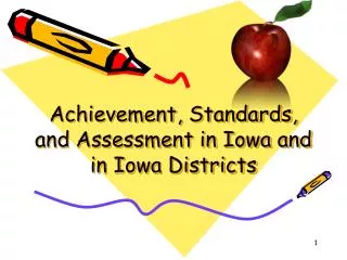 Achievement, Standards, and Assessment in Iowa and in Iowa Districts