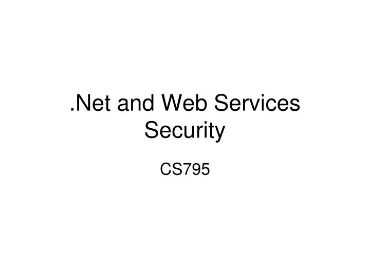 net and web services security